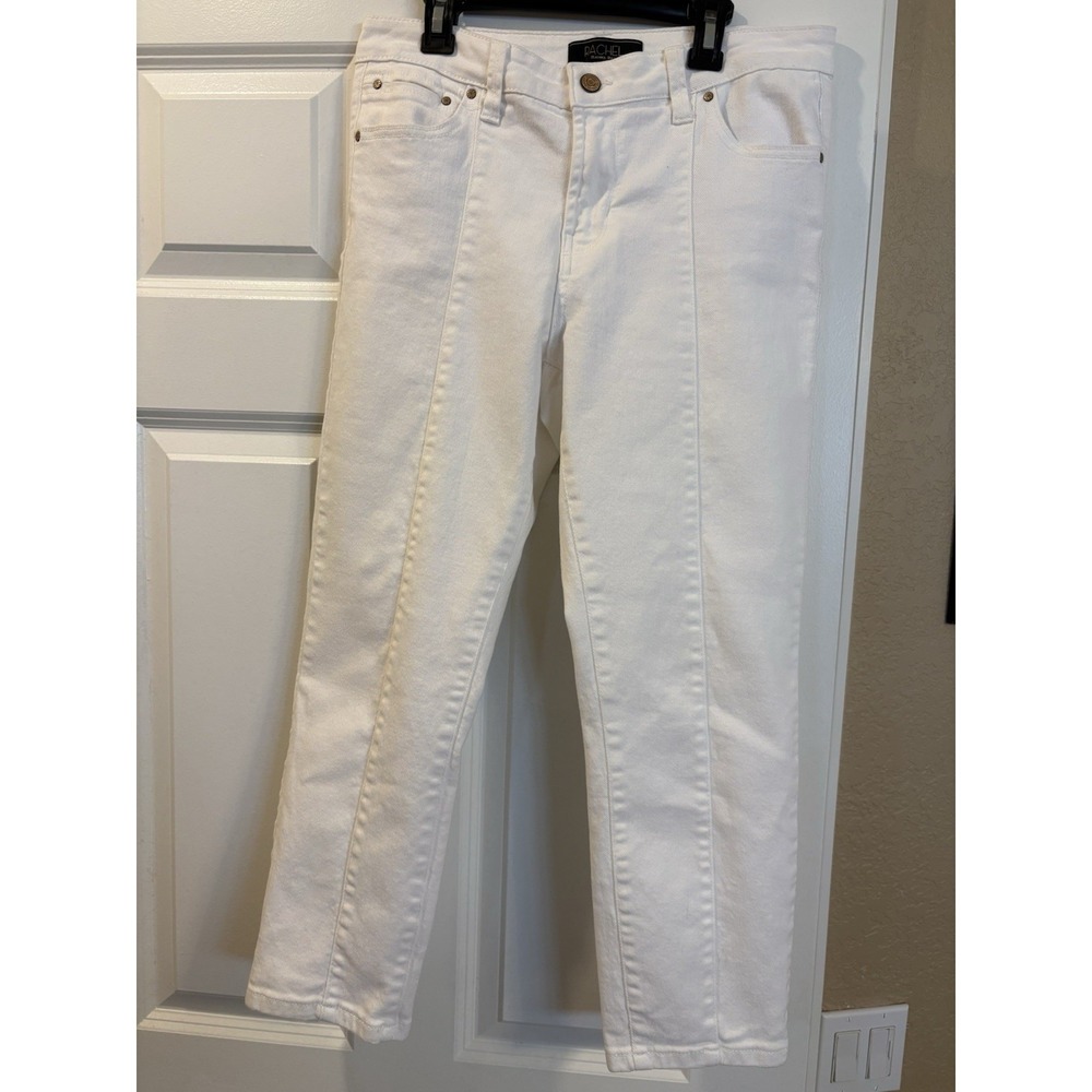 Rachel Rachel Roy White Cropped Denim Jeans, Size 8, Pristine,‎ Stretch